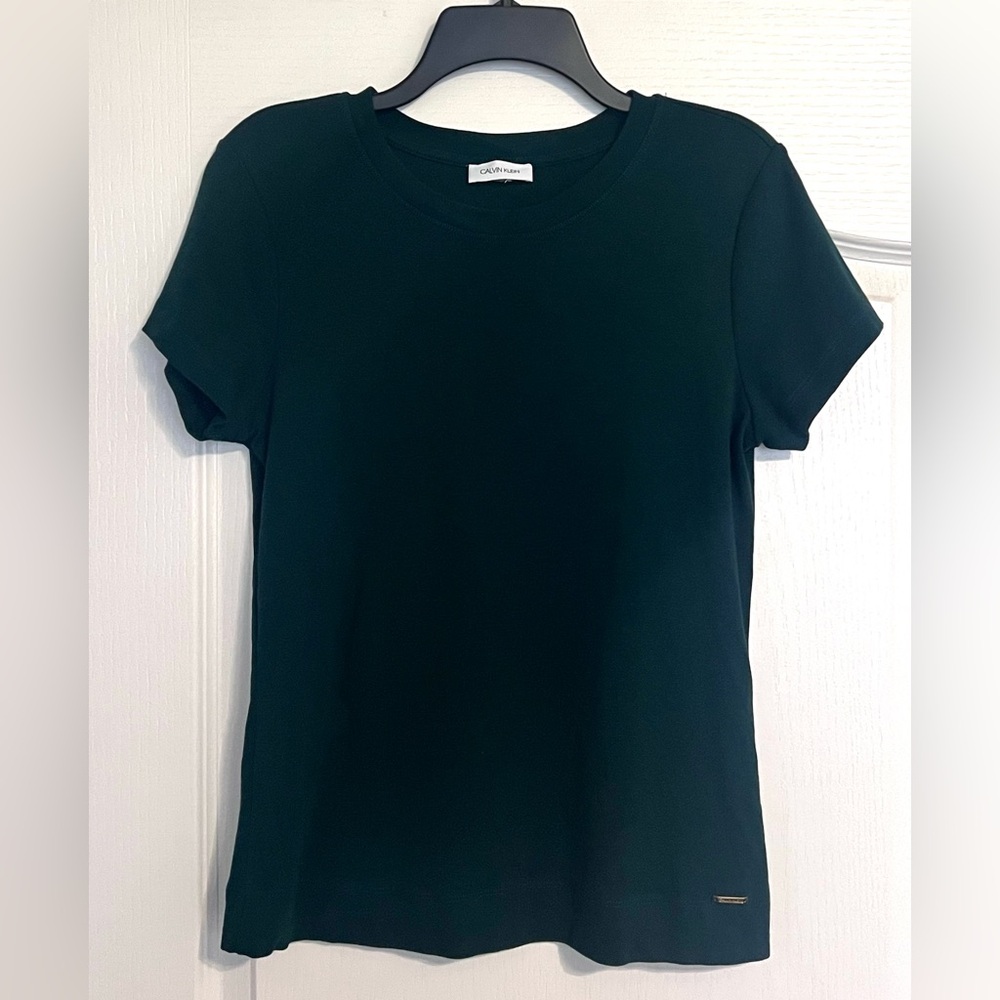 Calvin Klein Short Sleeve Crewneck Tee in Dark Green
